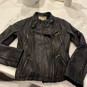 Michael Kors leather moto leather jacket